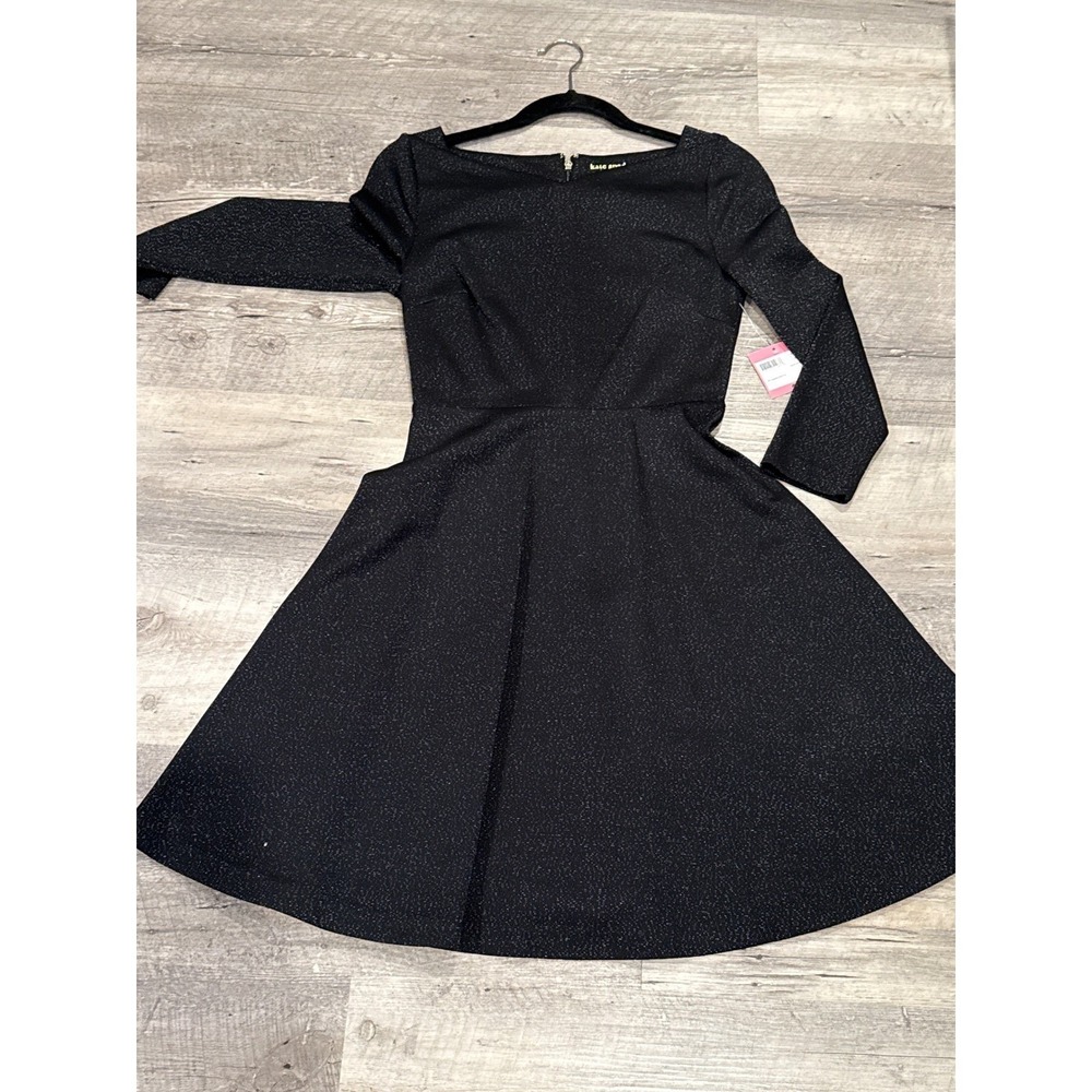 Kate Spade New York Black Sparkle Ponte Flare Dress Size 00 NJMU884